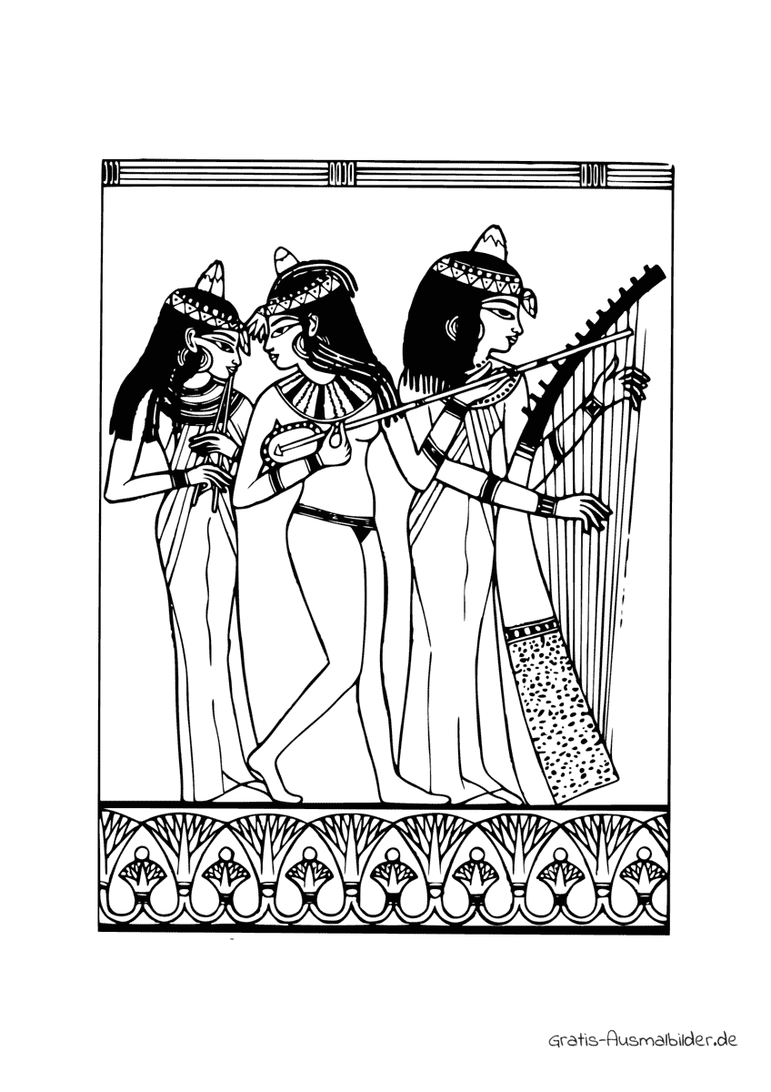Ausmalbild Ägypten Musik