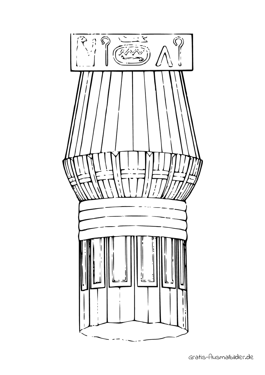 Ausmalbild Ägyptische Säulenverzierung