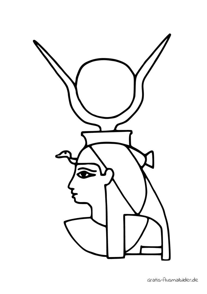 Ausmalbild Ägyptischer Gott