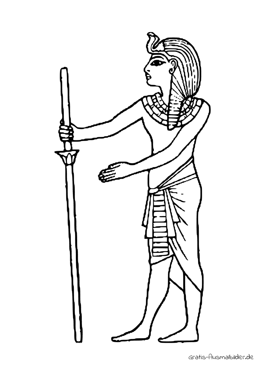 Ausmalbild Ägyptischer Krieger