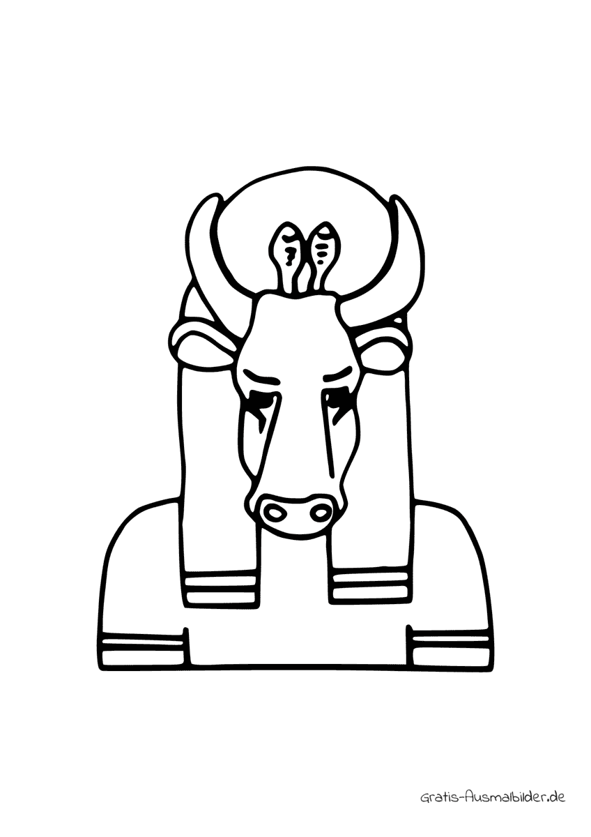 Ausmalbild Ägyptischer Ochsenkopf