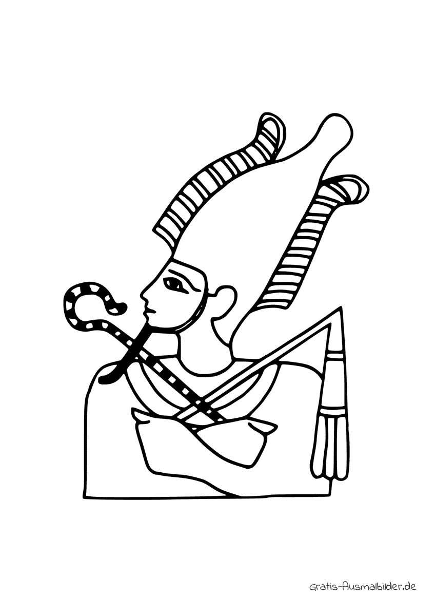 Ausmalbild Ägyptischer Pharao