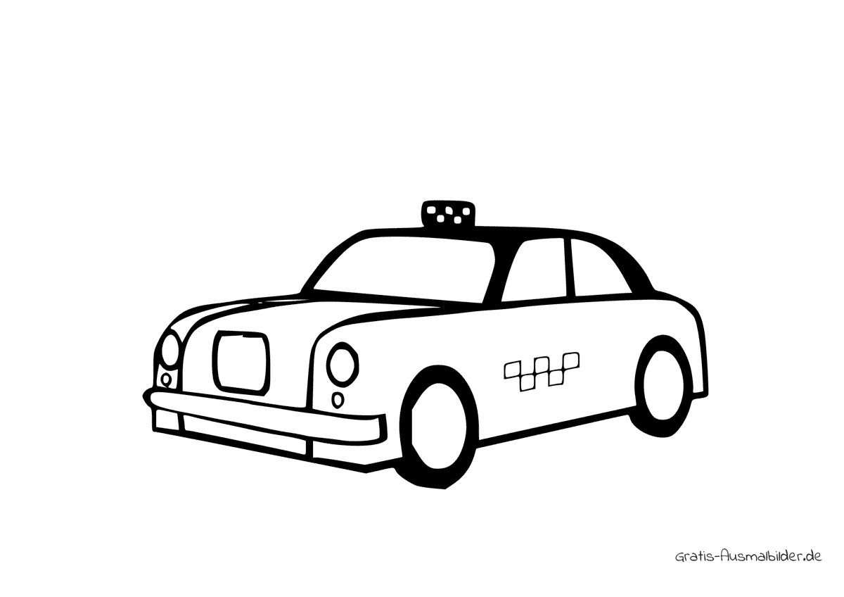 Ausmalbild Alt Taxi