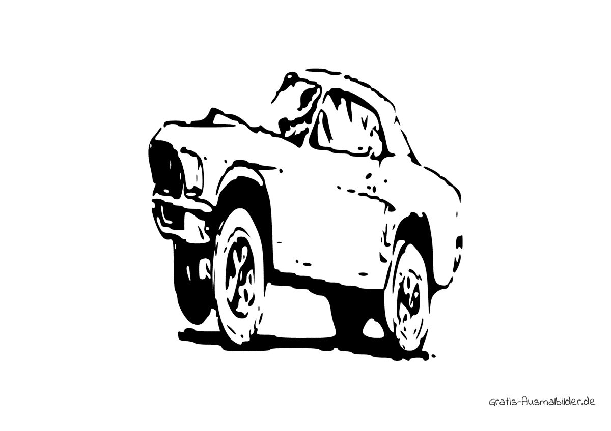 Ausmalbild Alte Zeichnung Auto