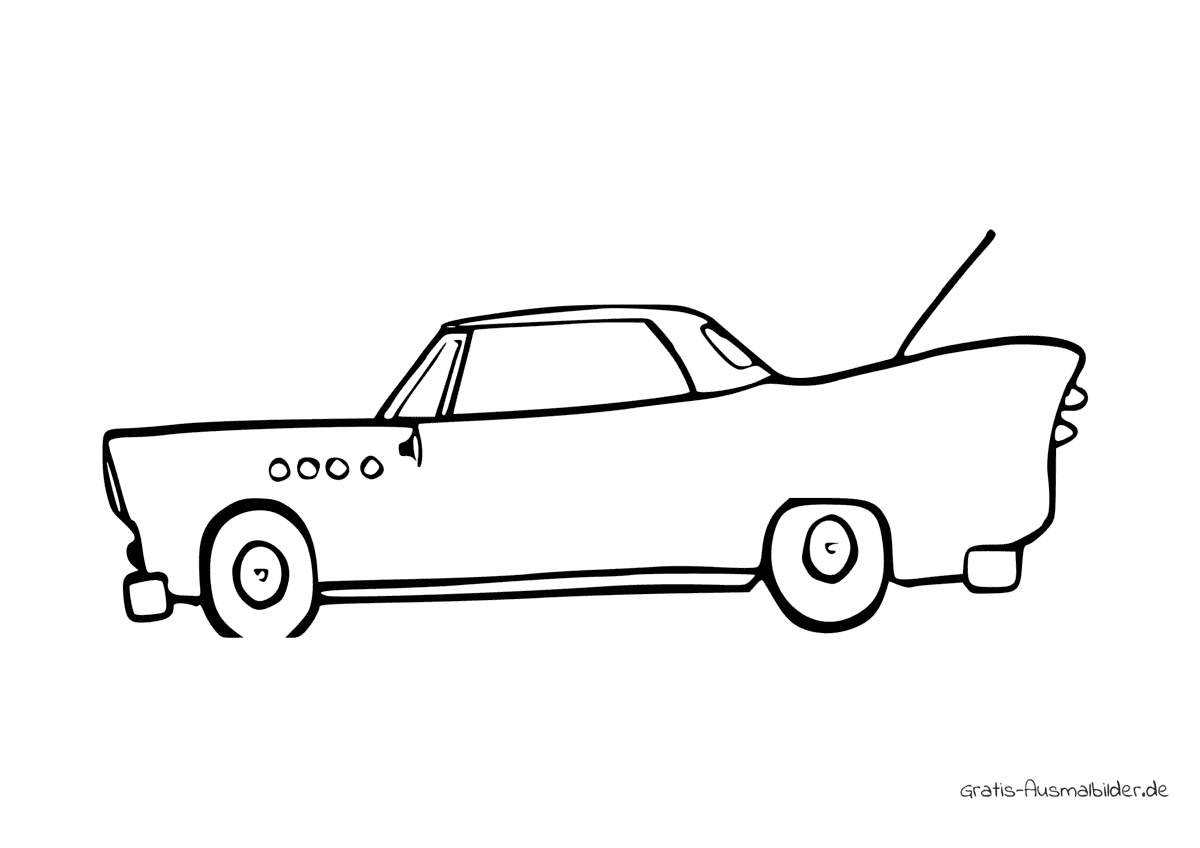 Ausmalbild Auto mit Antenne