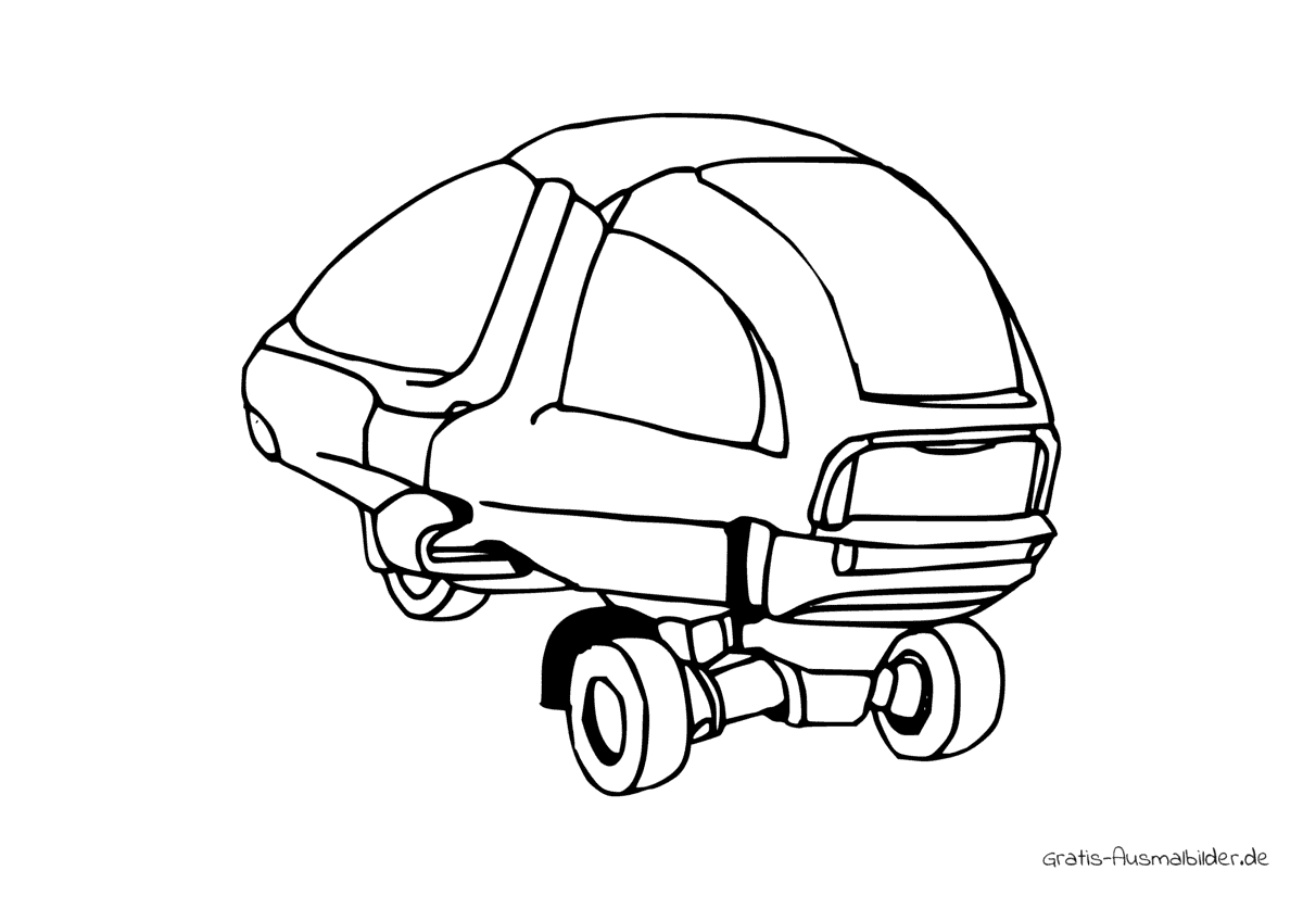 Ausmalbild Auto mit kleinen Rädern