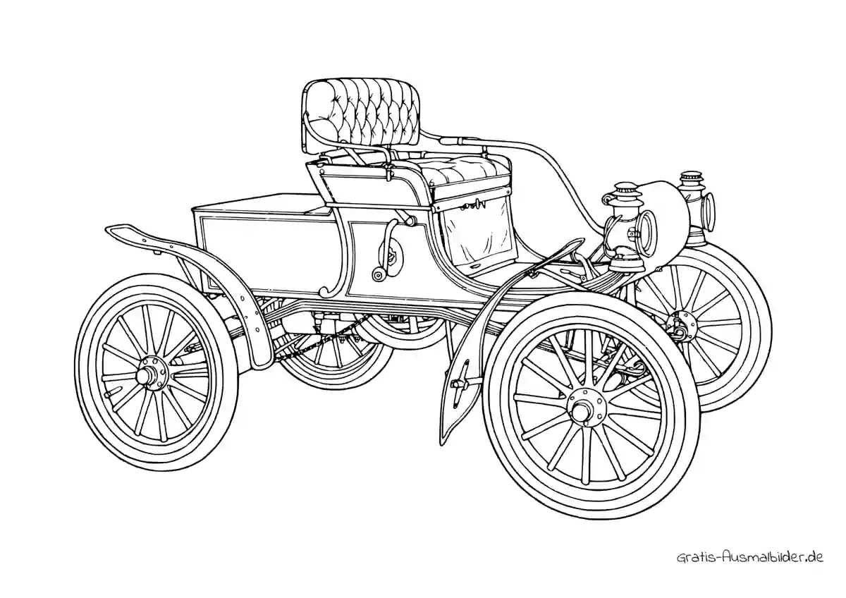 Ausmalbild Einfaches altes Automobil