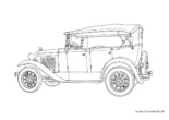 Ausmalbild Ford Model T mit Verdeck