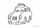 Ausmalbild Skizze einfach Taxi