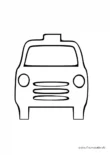 Ausmalbild Taxi Symbol Front
