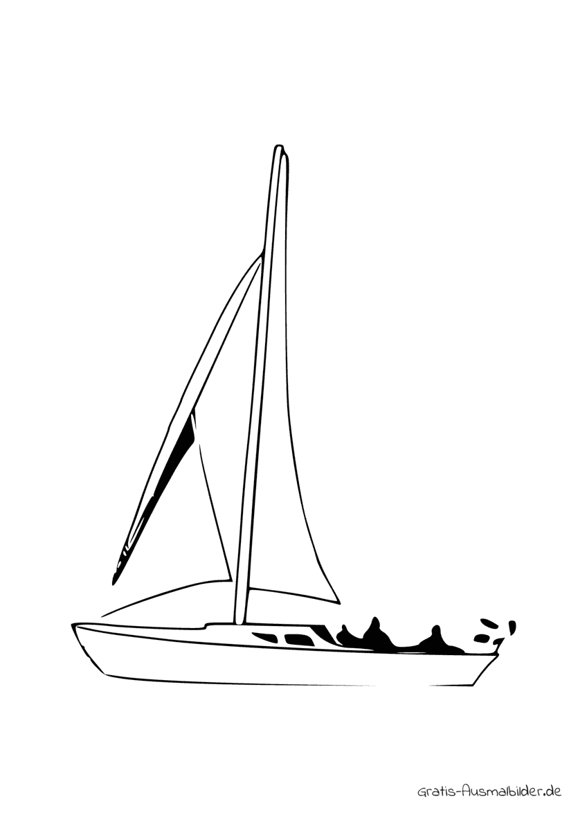 Ausmalbild Boot Menschenschatten