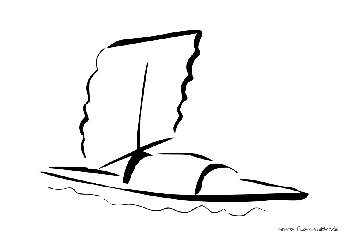 Ausmalbild Boot mit Segel