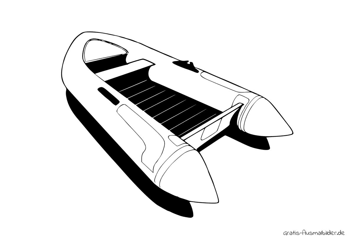 Ausmalbild Einfaches Schlauchboot