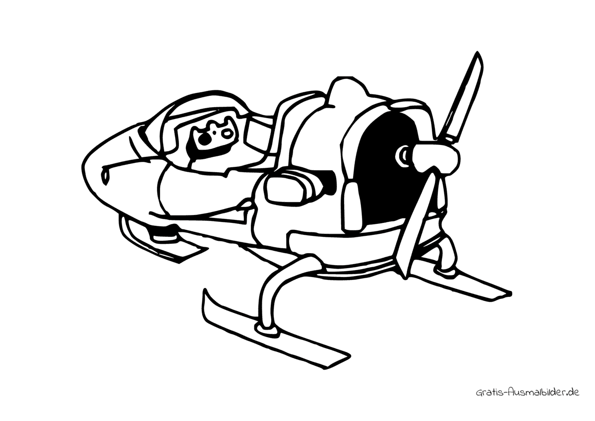 Ausmalbild Jetski mit Propeller