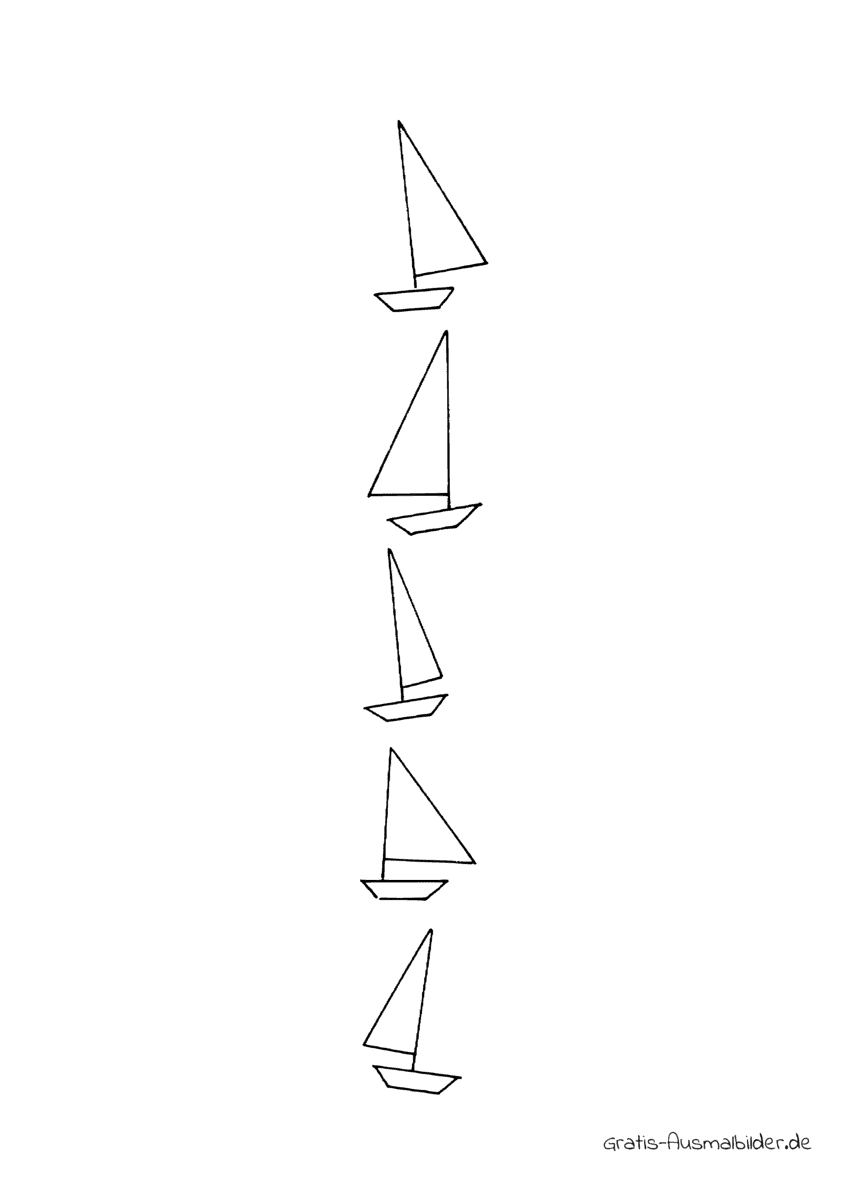Ausmalbild Kleine Segelbootbilder