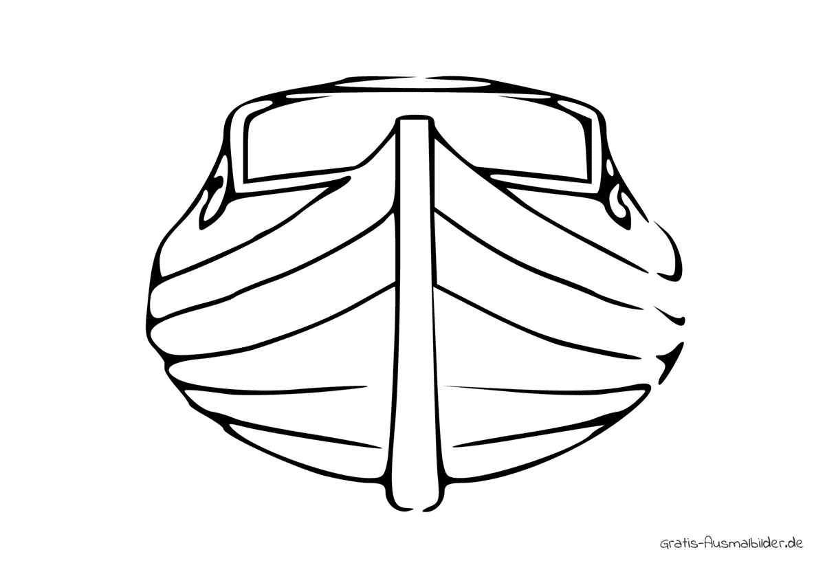 Ausmalbild Kleines Boot Front