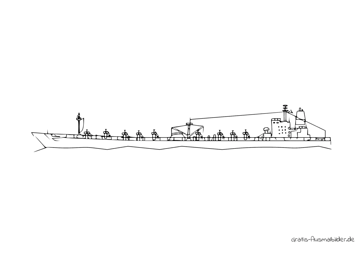 Ausmalbild Kriegsboot