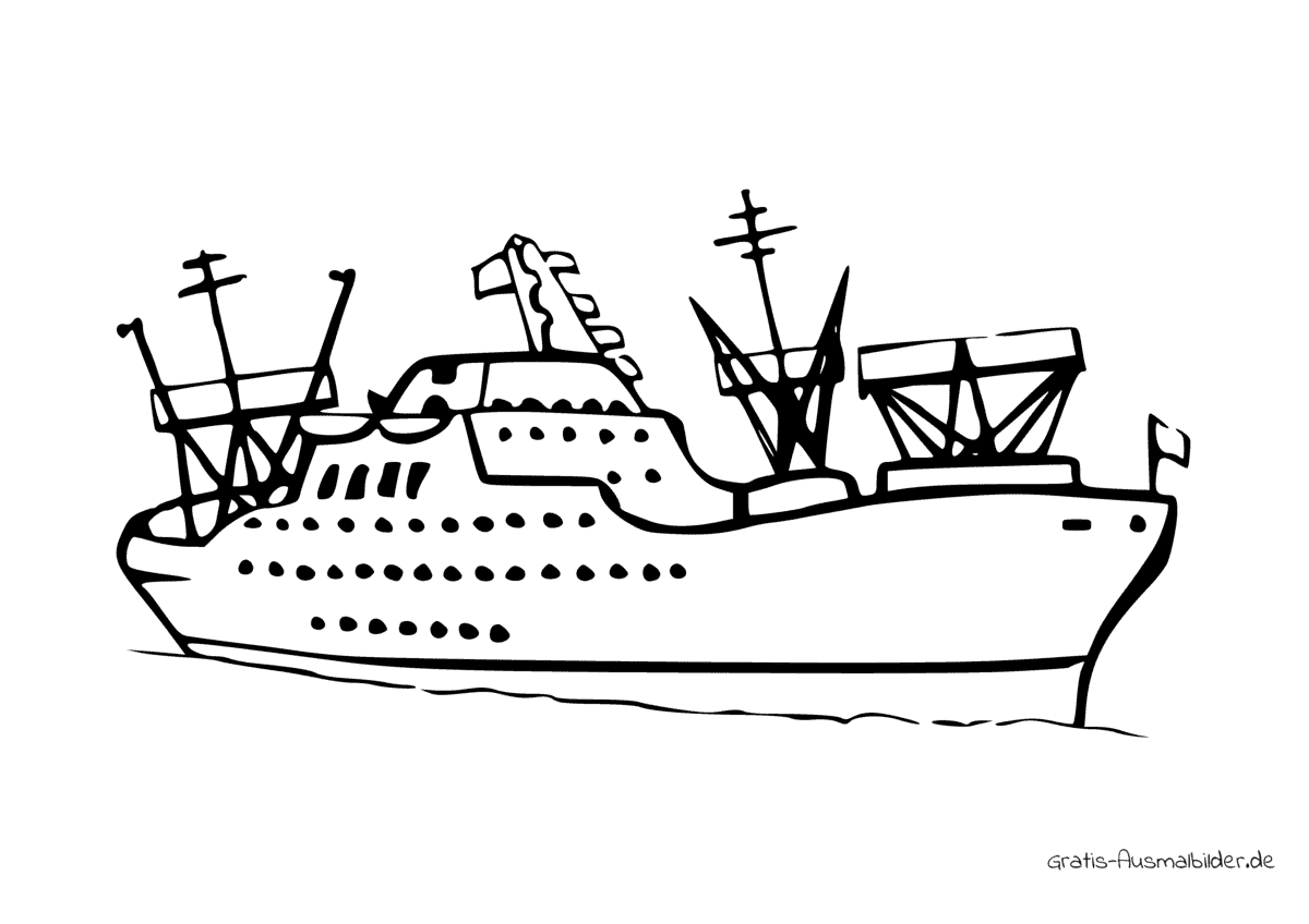 Ausmalbild Schiff Kommunikation
