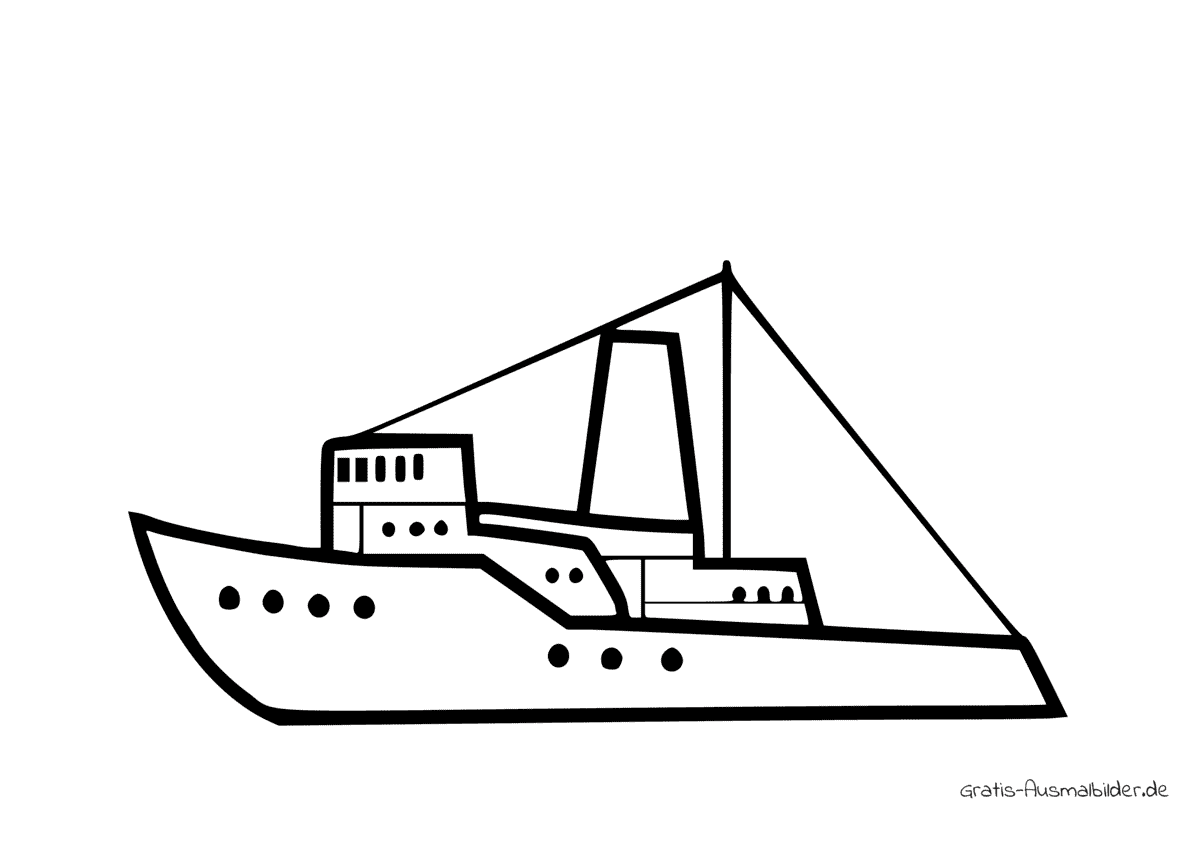 Ausmalbild Schiff Schema