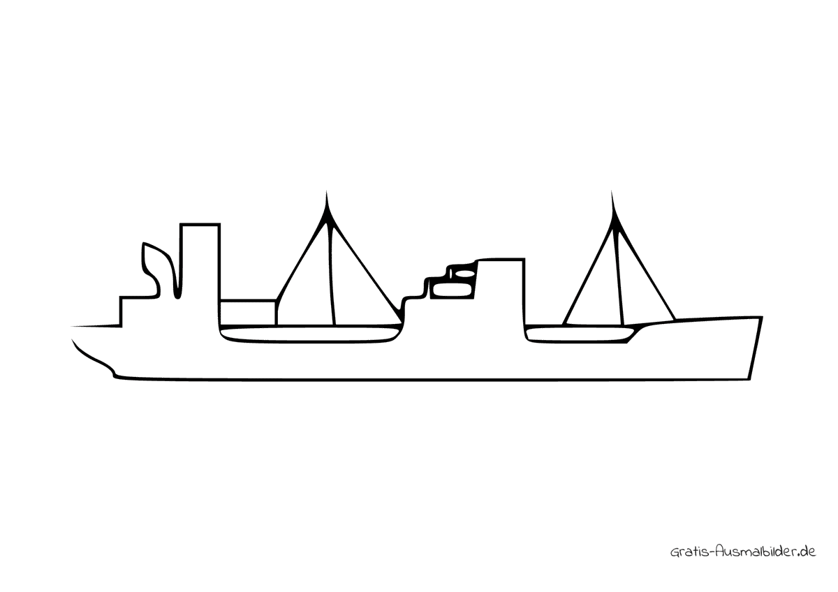 Ausmalbild Schiff Zeichen