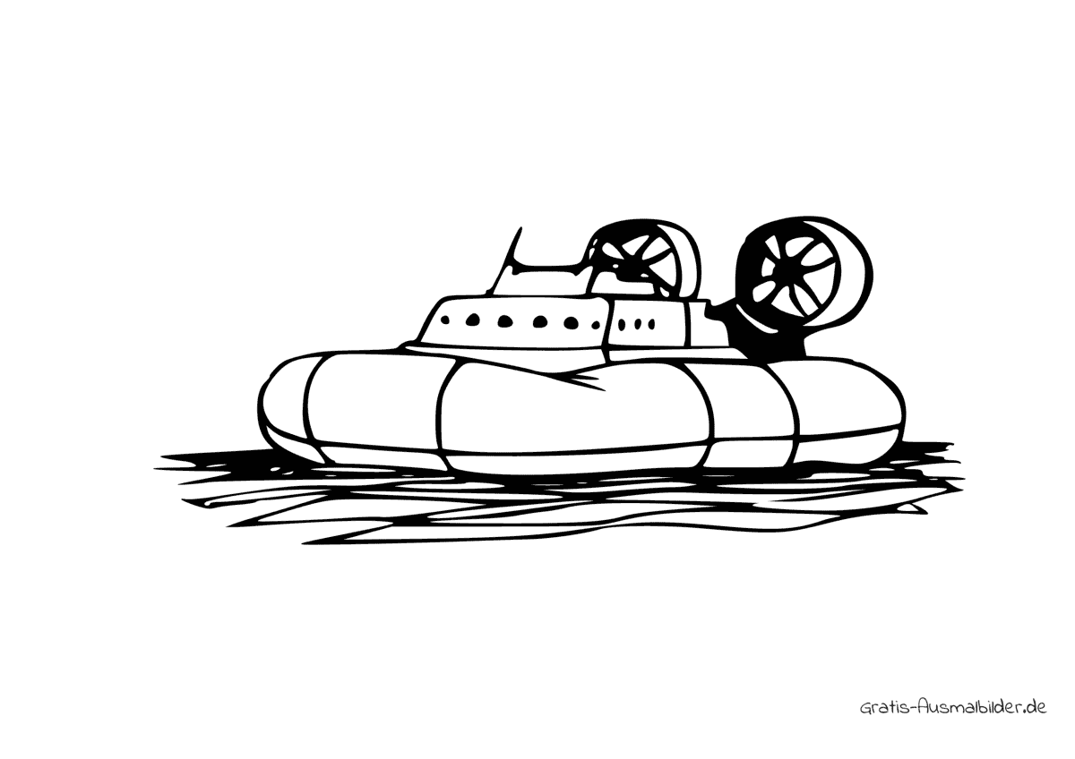 Ausmalbild Schlauchboot auf dem Wasser