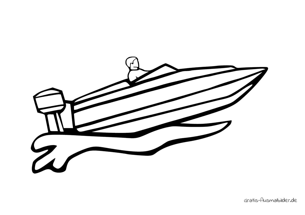 Ausmalbild Schnelles Rennboot