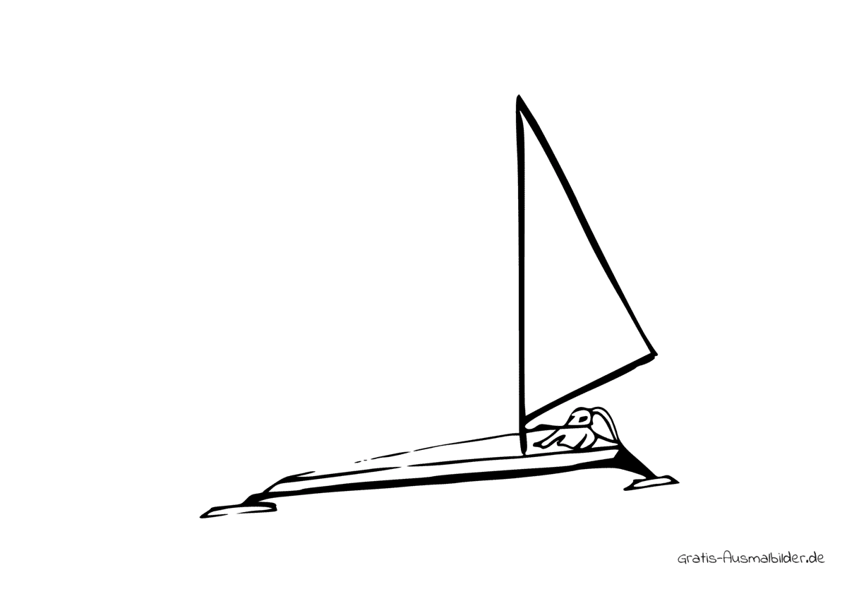 Ausmalbild Schnelles Segelboot