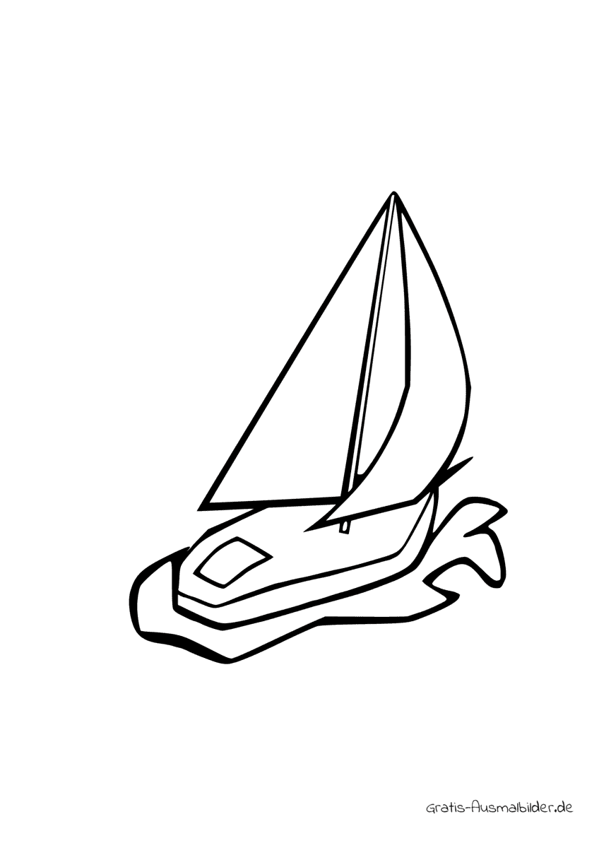 Ausmalbild Segelboot abstrakt