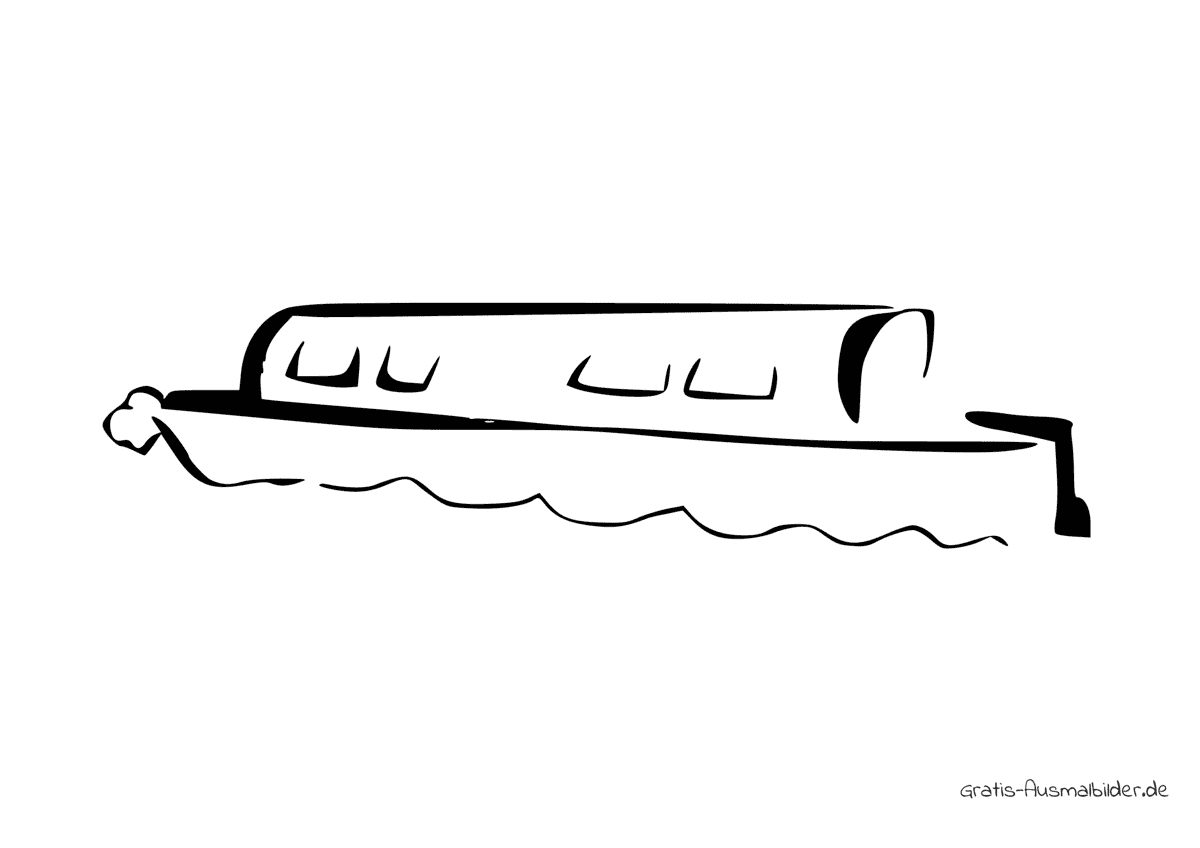 Ausmalbild Skizze langes Boot