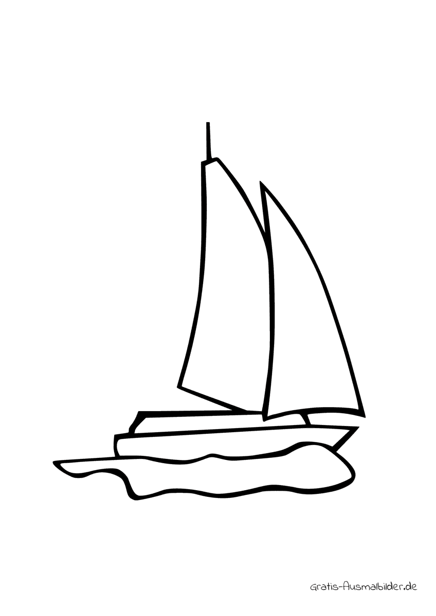 Ausmalbild Skizze Segelboot