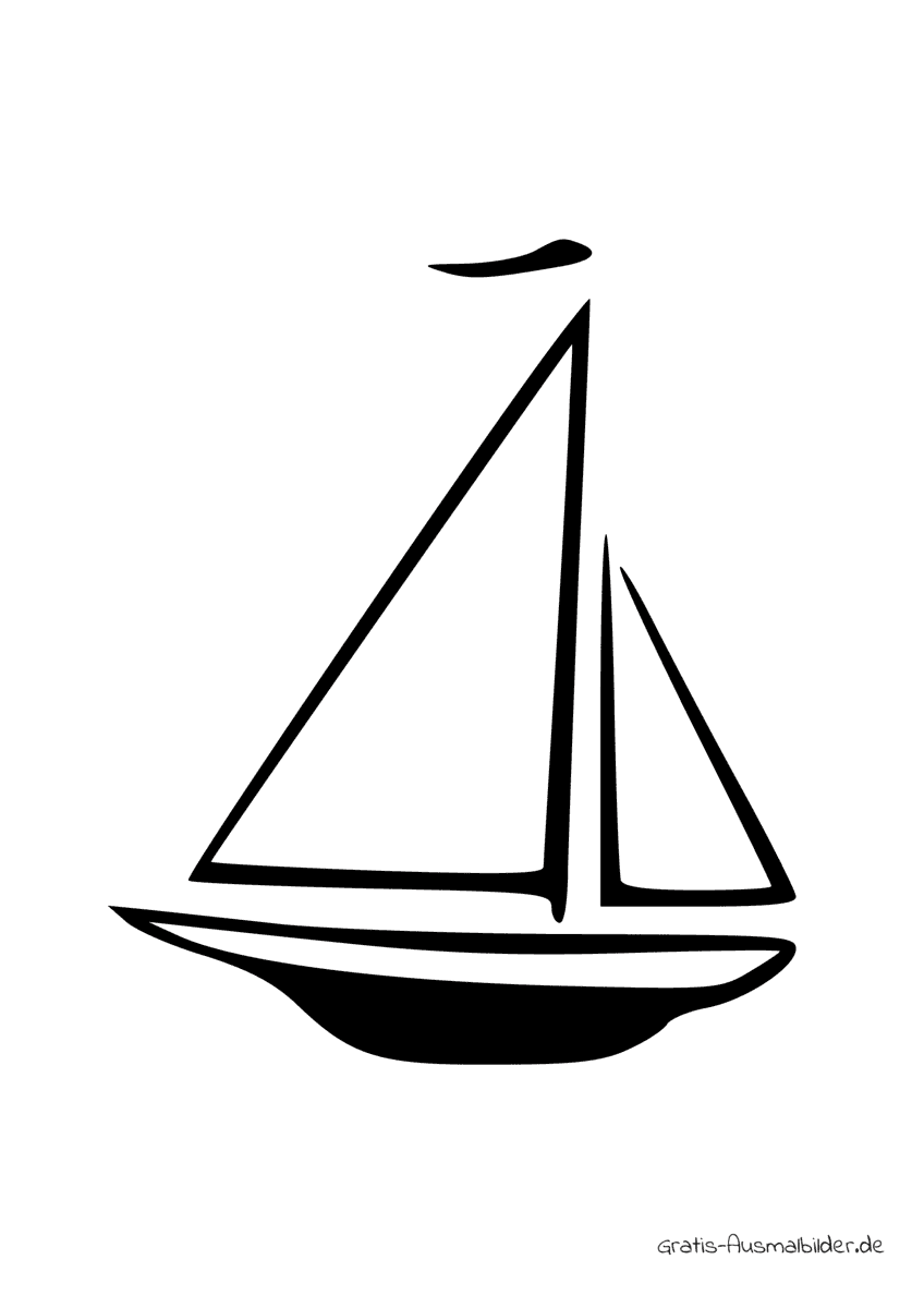 Ausmalbild Symbol Segelboot