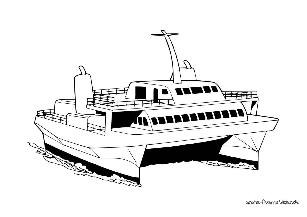 Ausmalbild Touristenboot