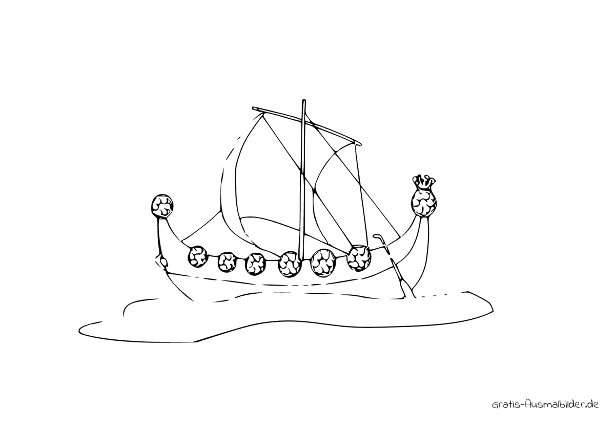 Ausmalbild Vikingerboot