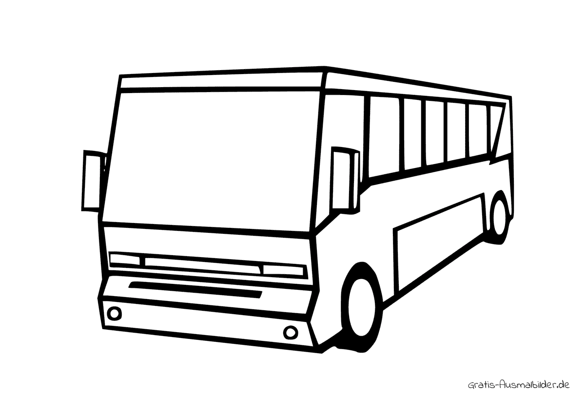 Ausmalbild Bus simpel