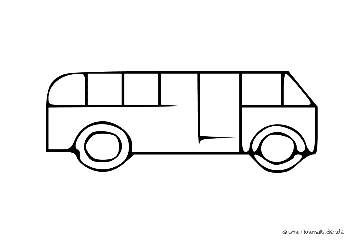 Ausmalbild Bus Symbol seitlich