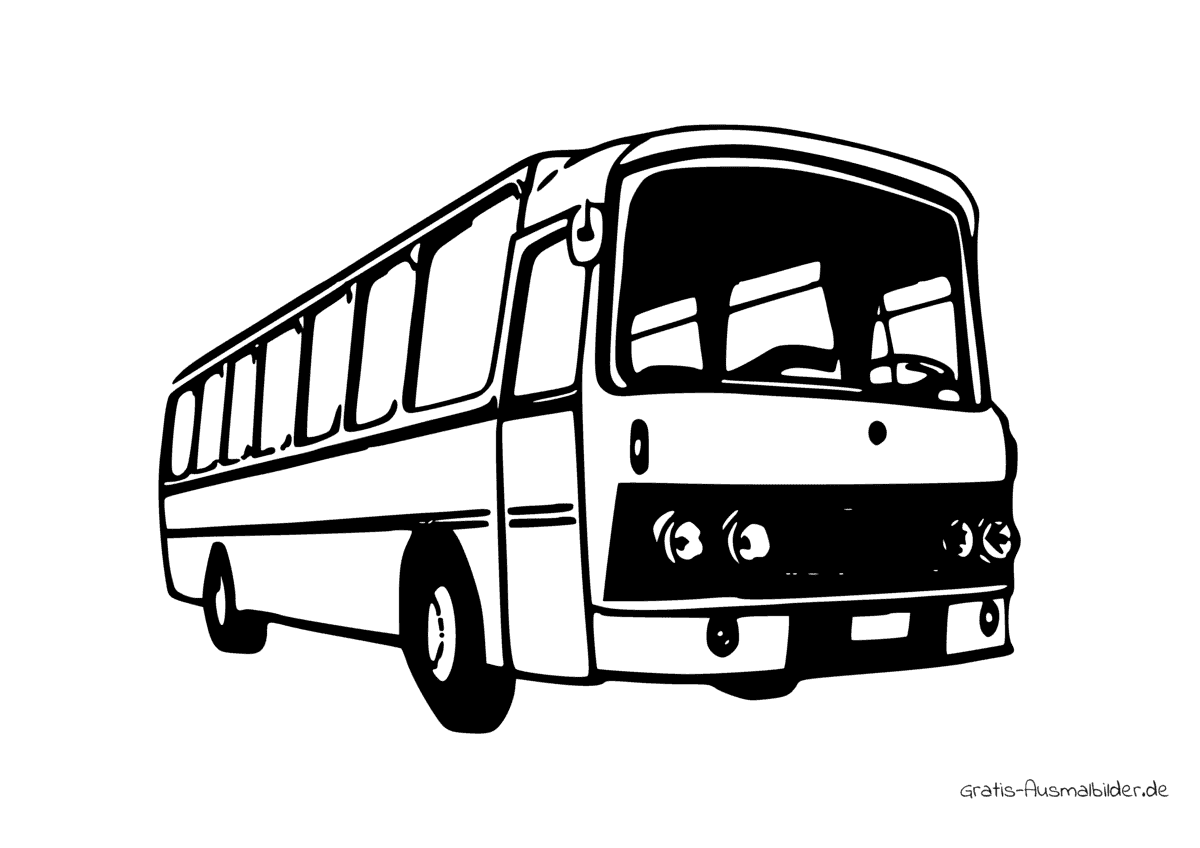 Ausmalbild Bus von vorne