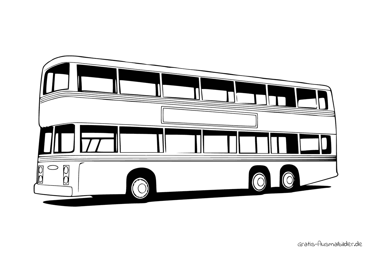 Ausmalbild Doppeldeckerbus stehend