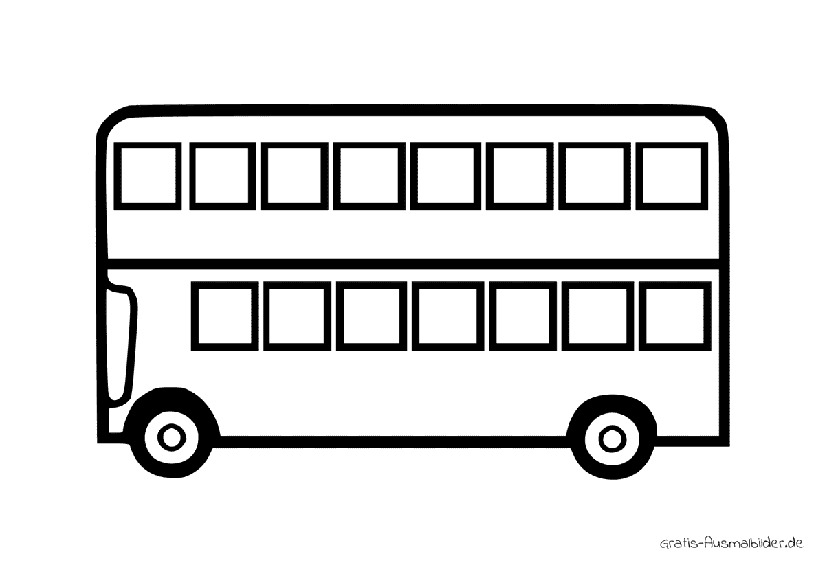 Ausmalbild Englischer Bus