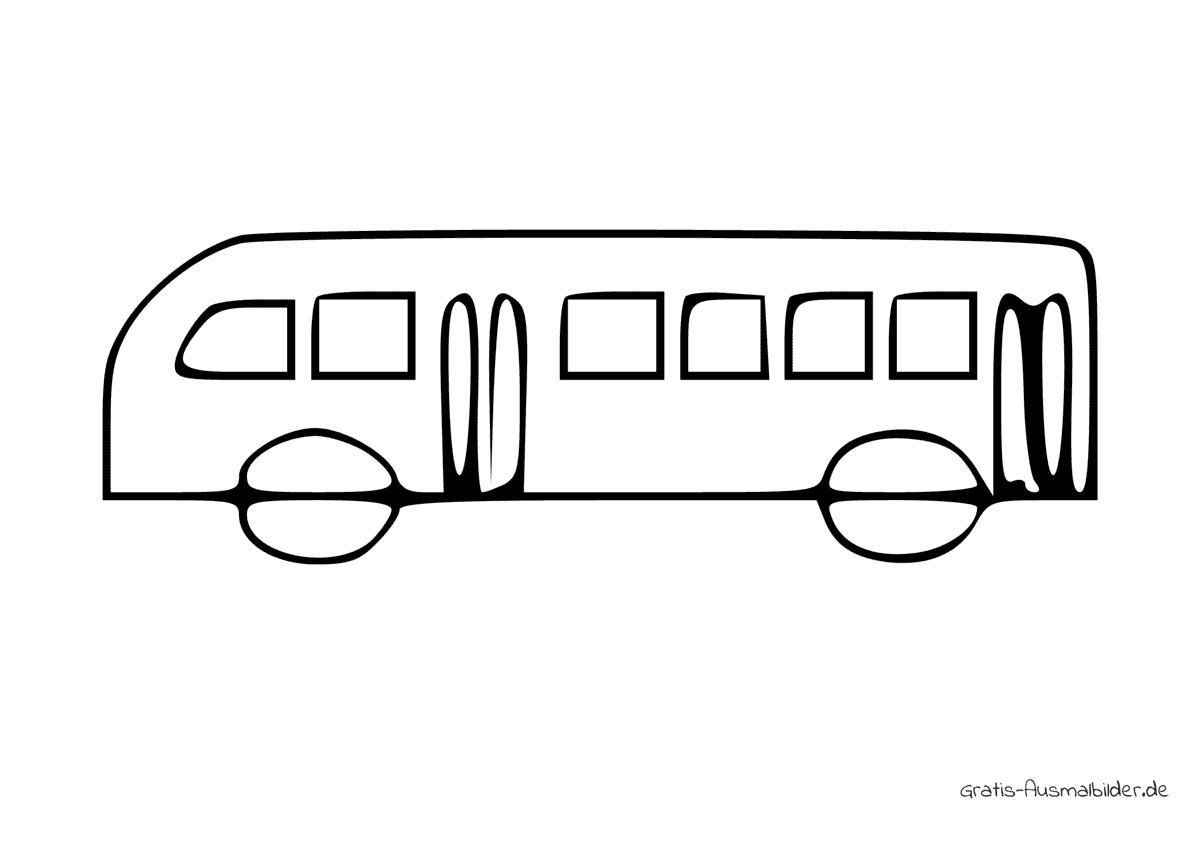 Ausmalbild Gedreht Bus Zeichen