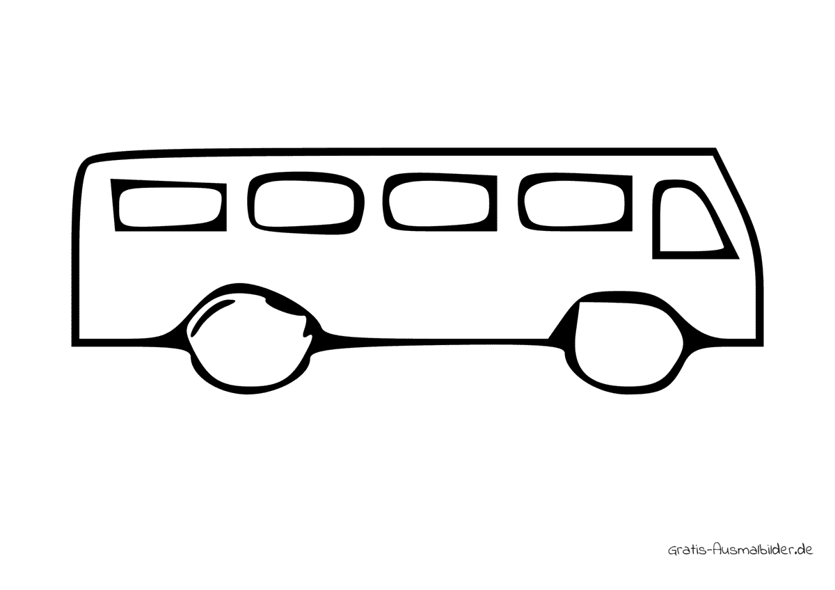 Ausmalbild Gedrehtes Bus Symbol