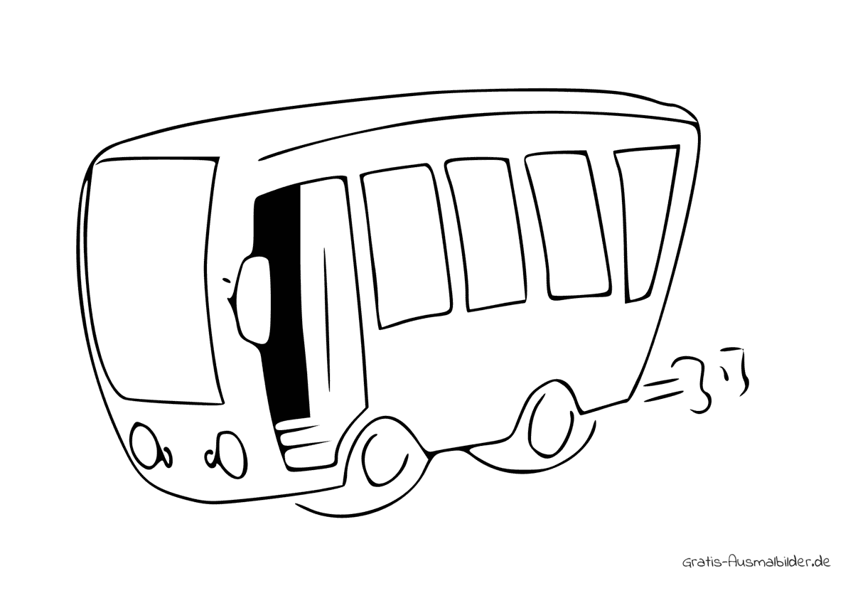 Ausmalbild Kleiner simpler Bus