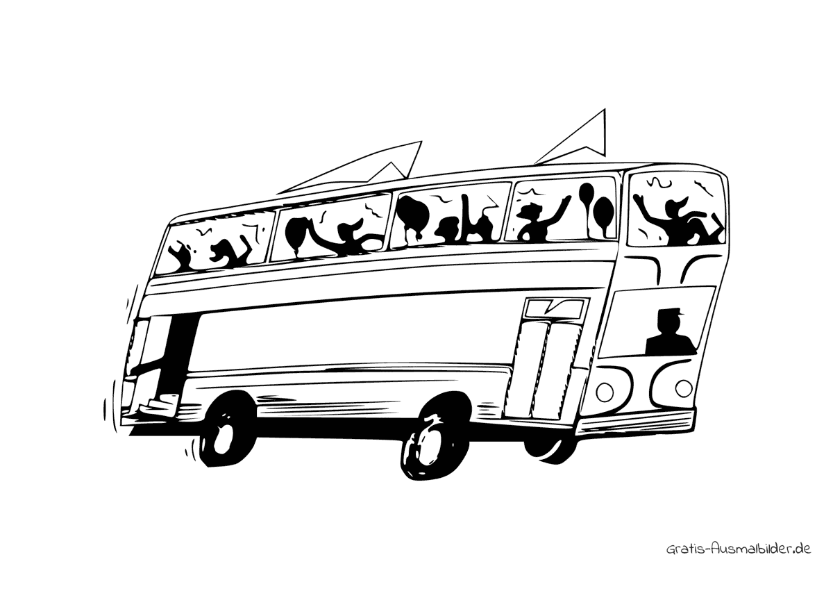 Ausmalbild Partybus