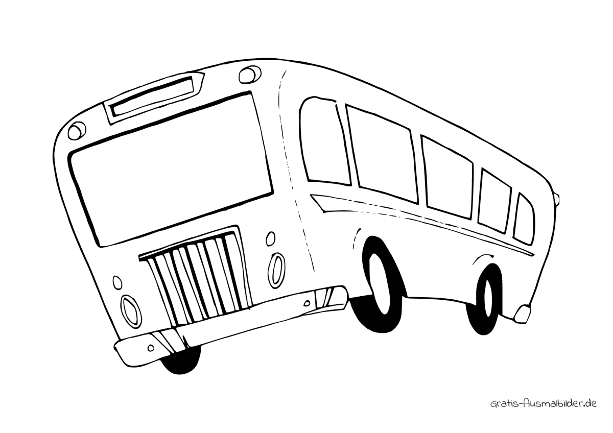 Ausmalbild Schulbus fahrend