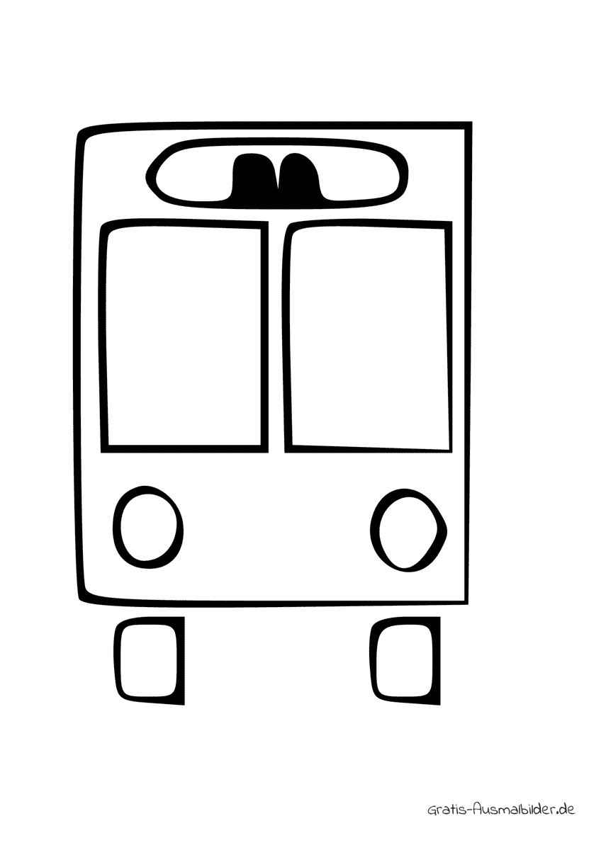 Ausmalbild Symbol Bus Front