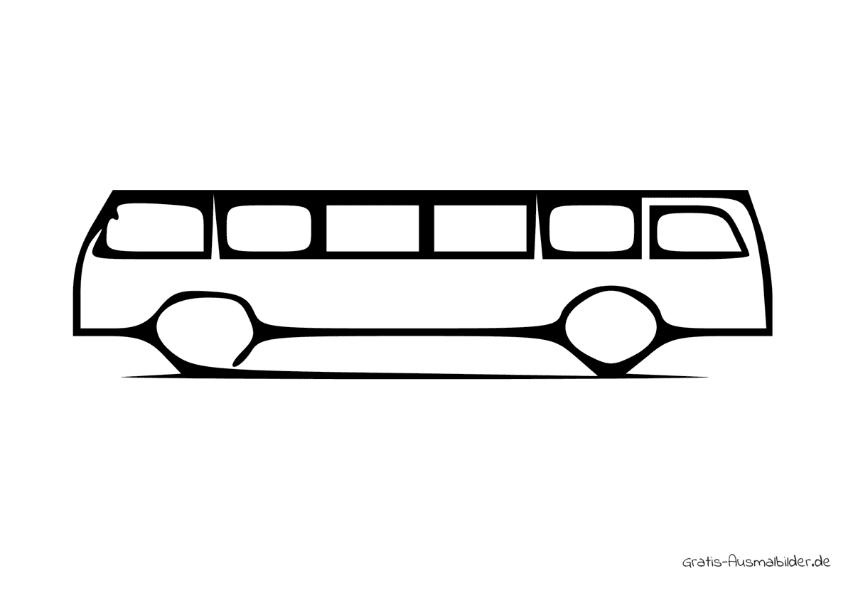 Ausmalbild Symbol Bus gedreht