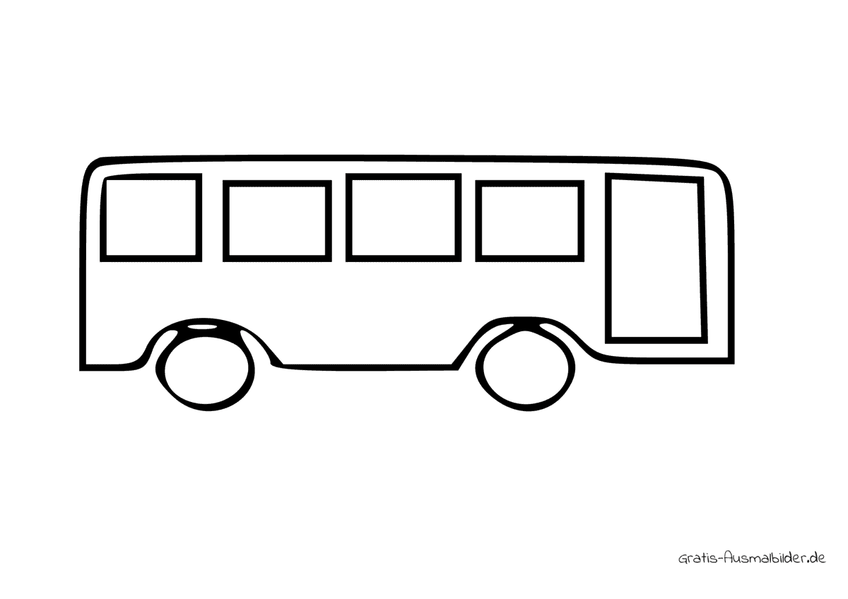 Ausmalbild Zeichen Bus