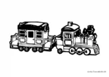 Ausmalbild Alte Lokomotive