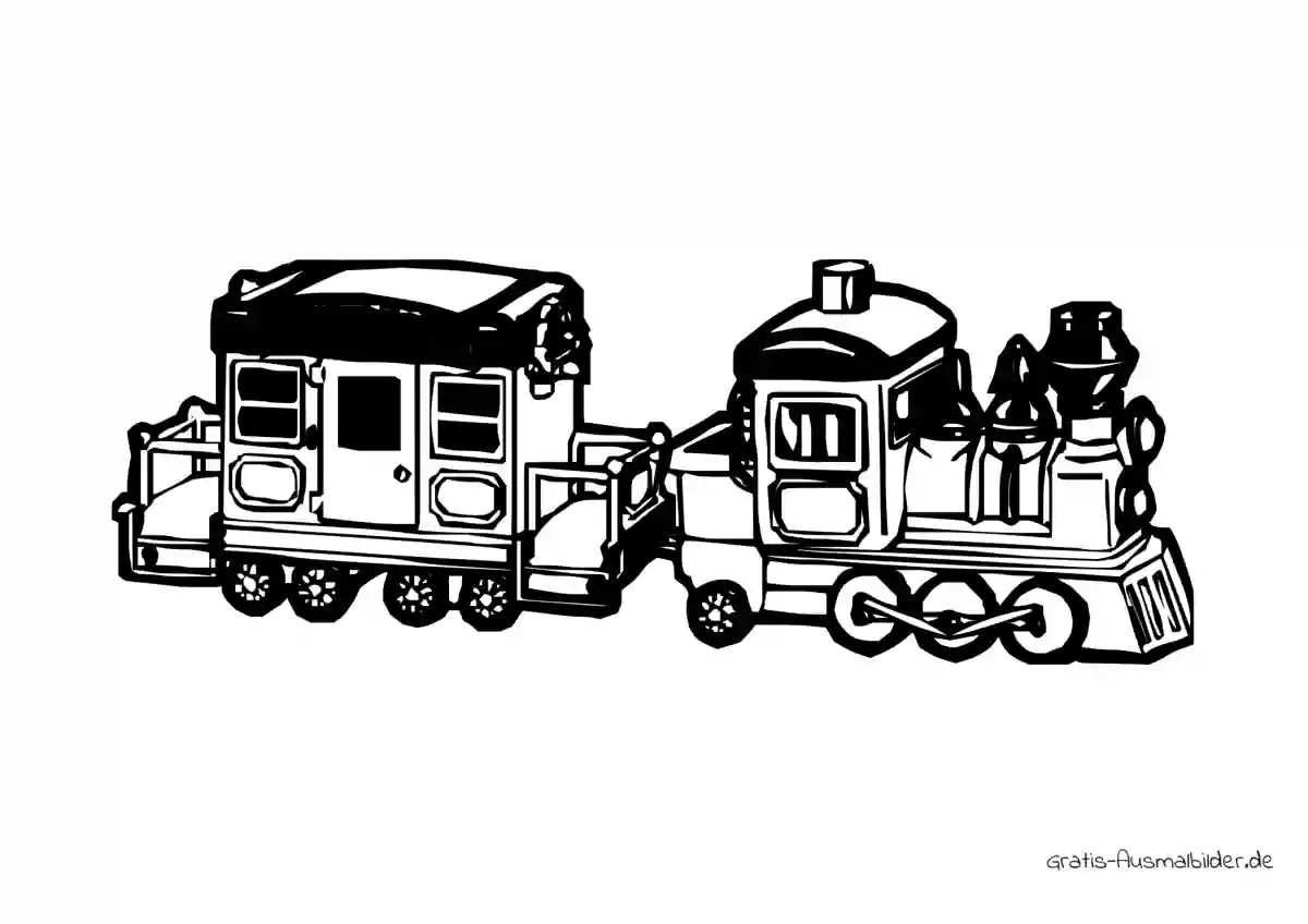Ausmalbild Alte Lokomotive