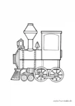 Ausmalbild Dampflokomotive