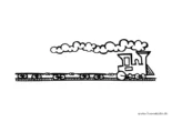 Ausmalbild Lokomotive ohne Ladung